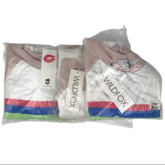 WILDFOX Sweatshirt Striped Beach House Cropped - Picture 7 of 15